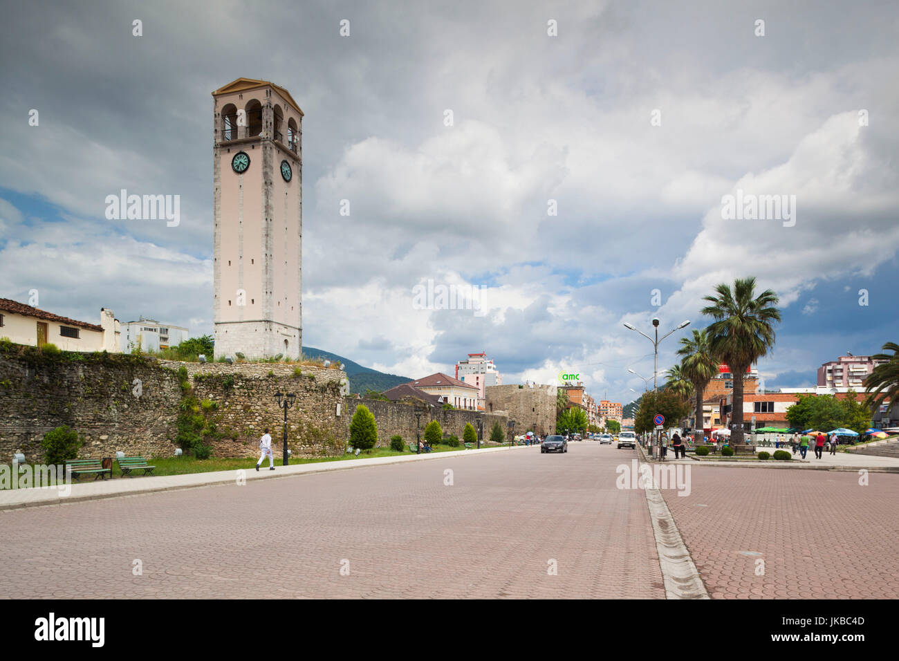 Albania Elbasan Clock Tower And Old City Walls Qemal Stafa Street Albania Elbasan Clock Tower And Old City Walls Qemal Stafa Street