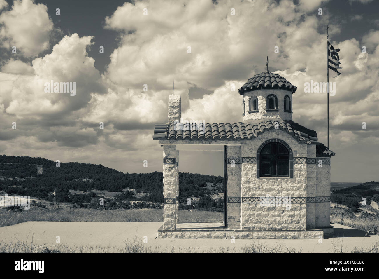 Greece, East Macedonia and Thrace Region, Likofos, Greek Orthodox chapel on the Turkish frontier Stock Photo