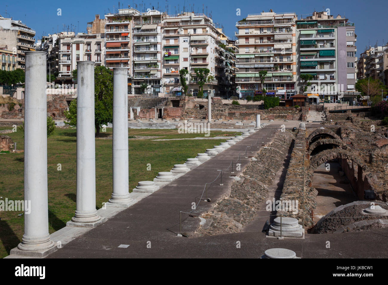 Greece, Central Macedonia Region, Thessaloniki, The Roman Agora ruins Stock Photo