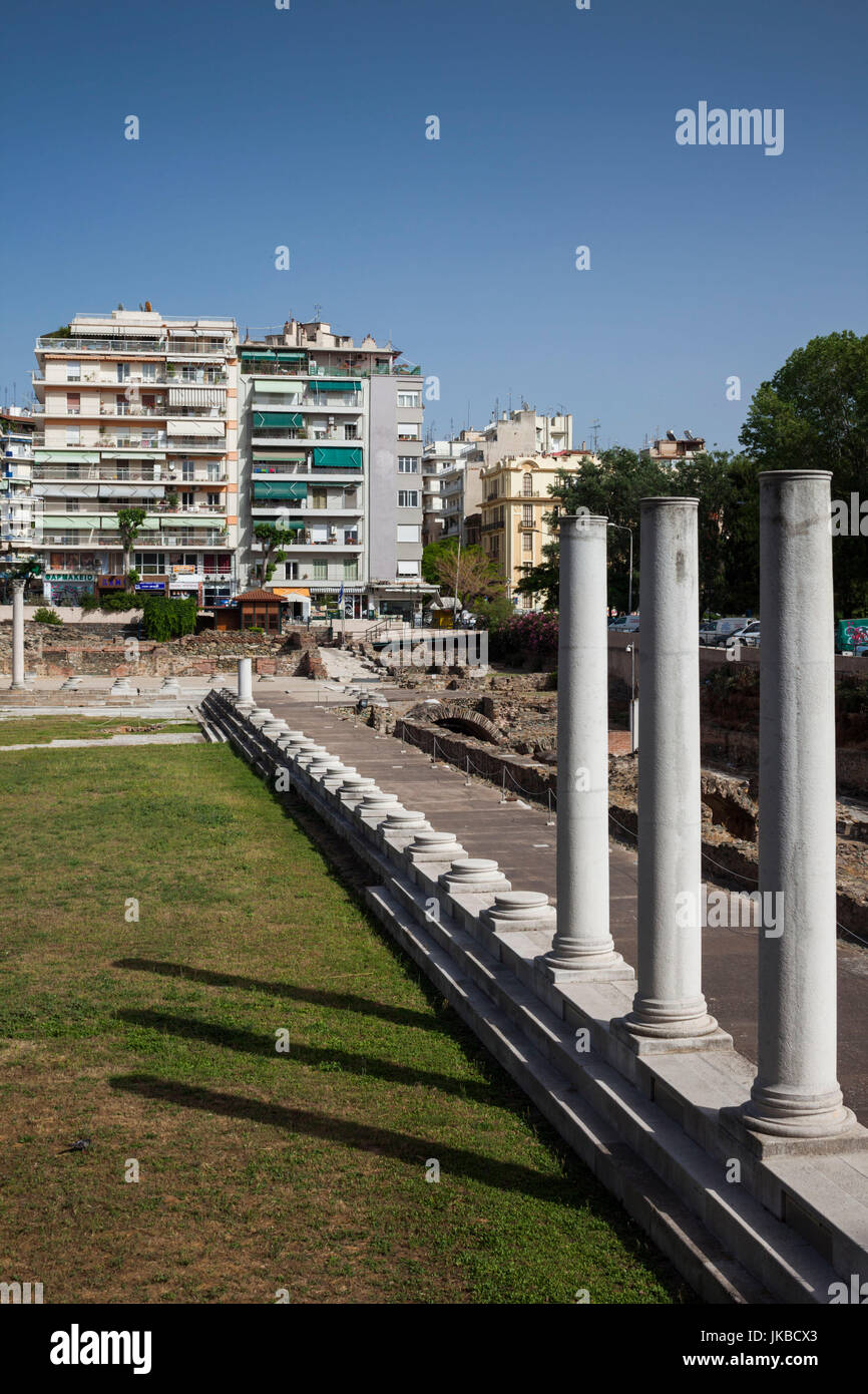 Greece, Central Macedonia Region, Thessaloniki, The Roman Agora ruins Stock Photo