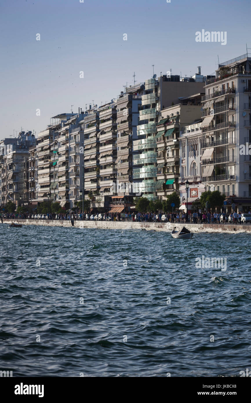 Greece, Central Macedonia Region, Thessaloniki, waterfront buildings Stock Photo