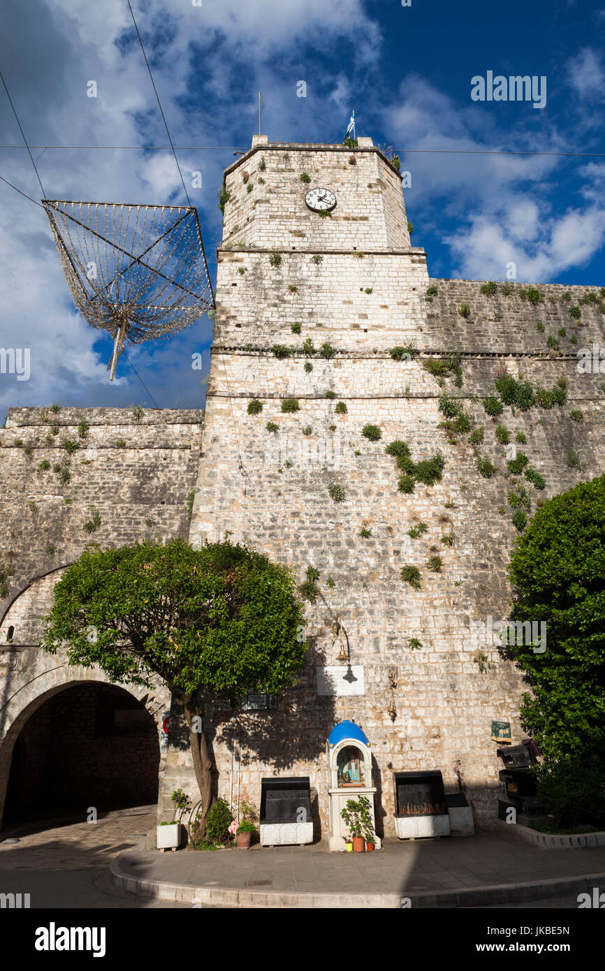 Greece, Epirus Region, Ioannina, Its-Kale Inner Citadel, clocktower and entrance gate to the Kastro Quarter Stock Photo