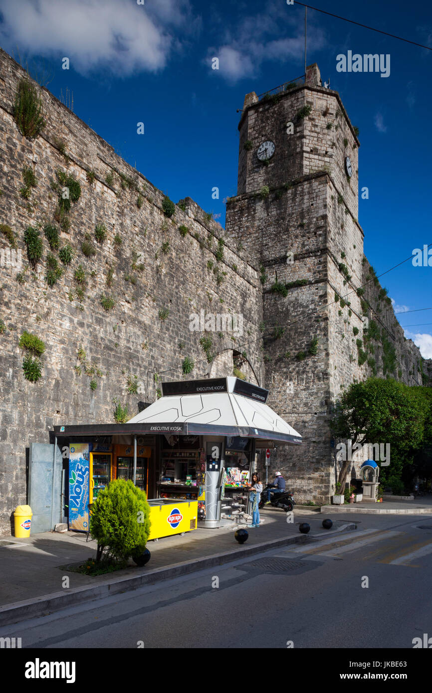 Greece, Epirus Region, Ioannina, Its-Kale Inner Citadel, clocktower and entrance gate to the Kastro Quarter Stock Photo