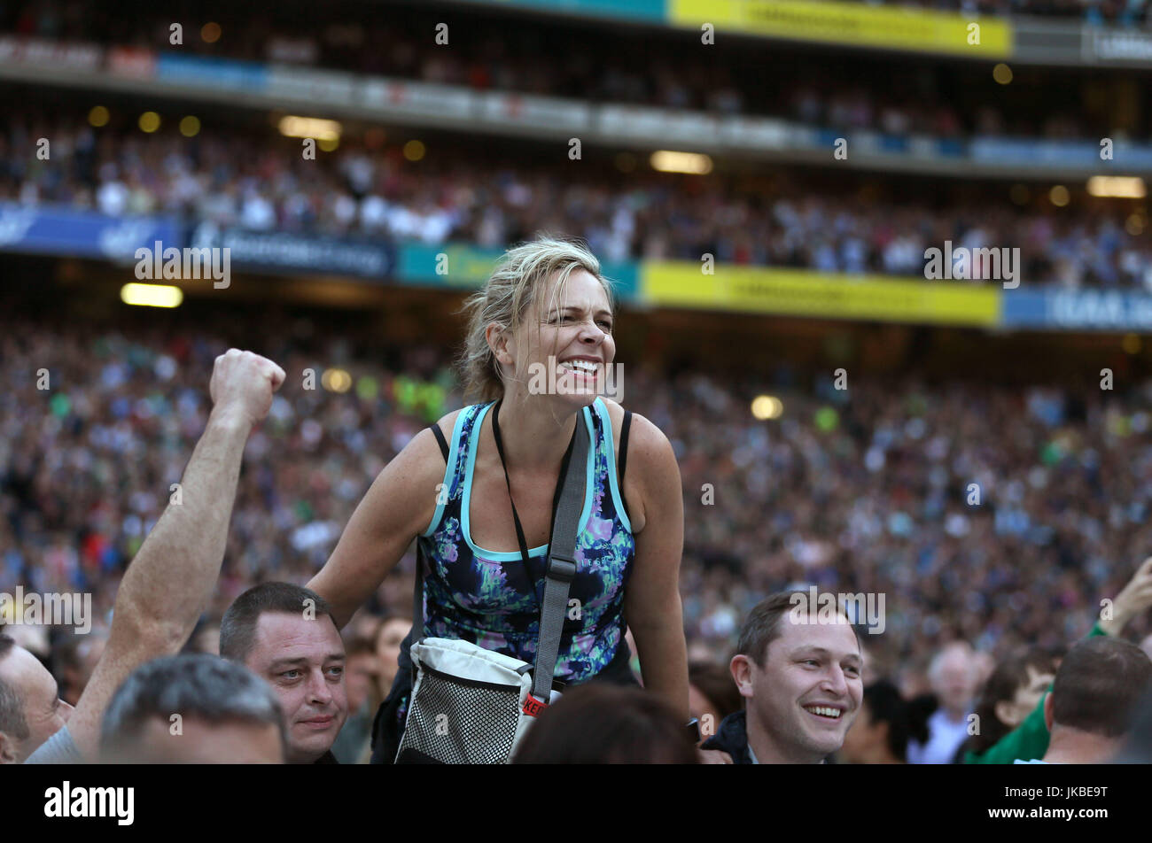 Fans at the U2 concert at Croke Park in Dublin. Stock Photo
