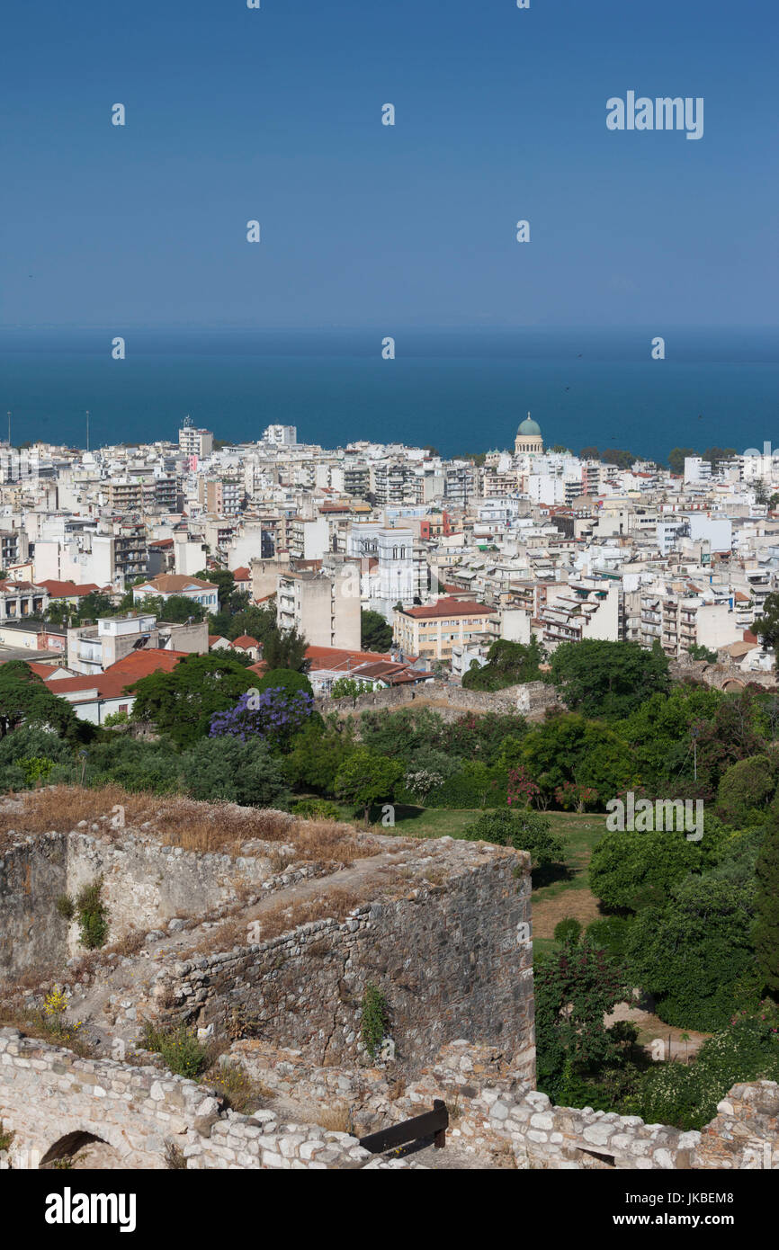 Greece, Peloponese Region, Patra, elevated city view from Patra Castle Stock Photo