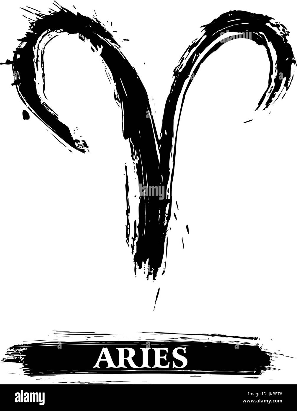 Symbol aries zodiac sign vector Black and White Stock Photos & Images