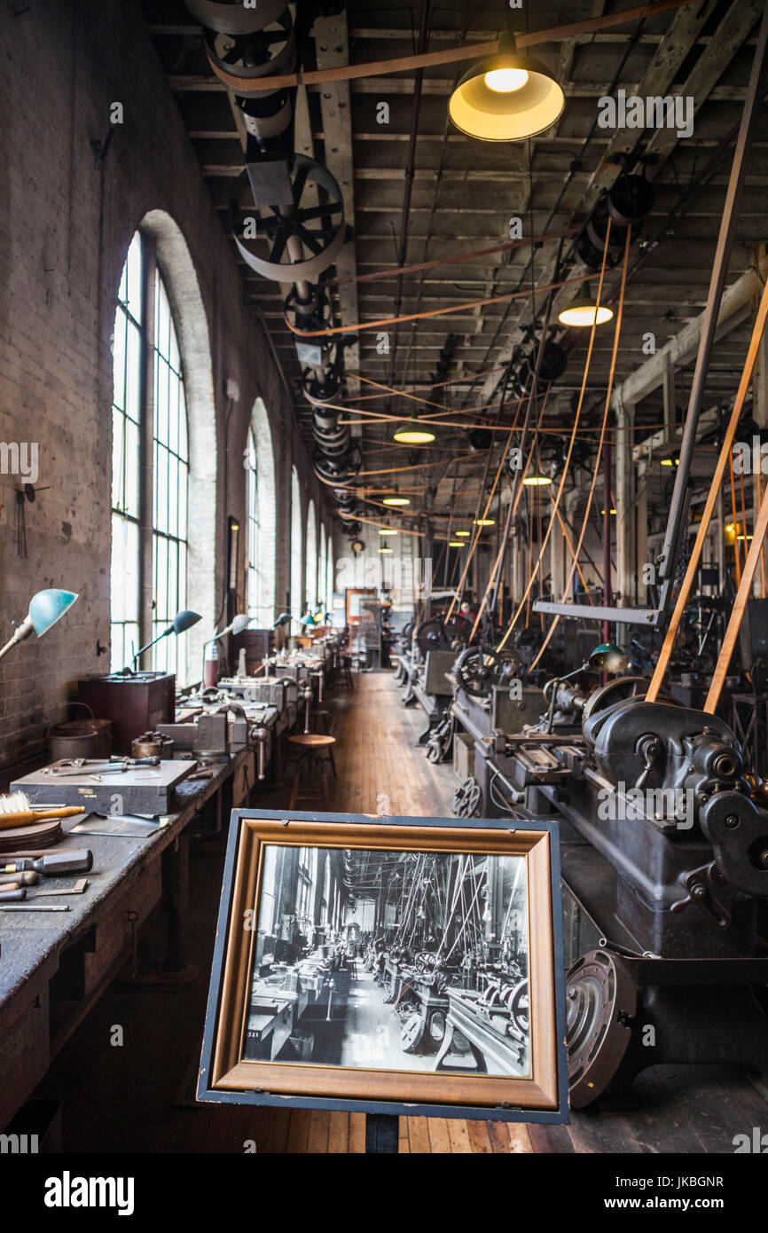 USA, New Jersey, West Orange, Thomas Edison National Historical Park, interior, factory floor Stock Photo