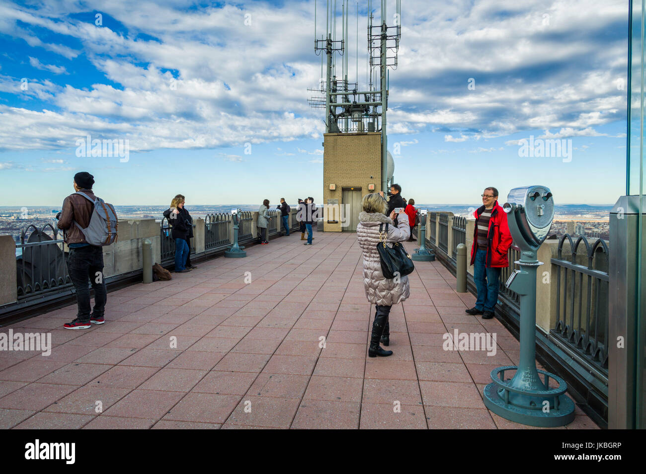 USA, New York, New York City, Manhattan view from atop the 30 Rock viewning Platform Stock Photo