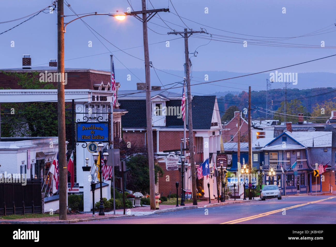 USA, Pennsylvania, Gettysburg, town view, dawn Stock Photo