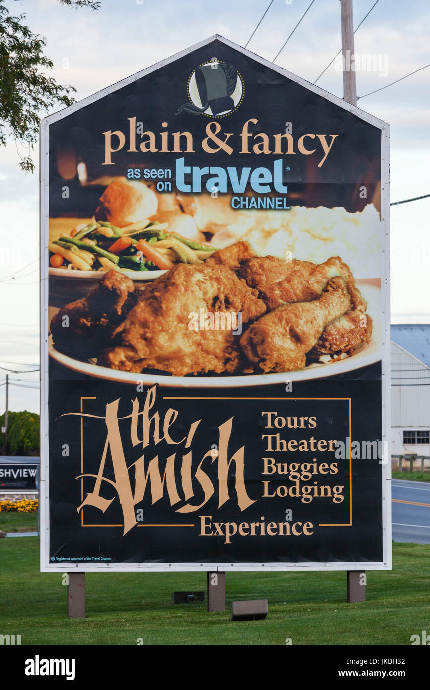 USA, Pennsylvania, Pennsylvania Dutch Country, Bird in Hand, sign for