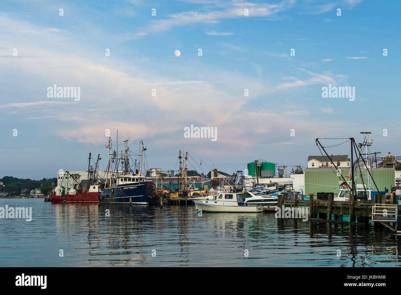 USA, Massachusetts, Gloucester, Gloucester Harbor fishing boats Stock