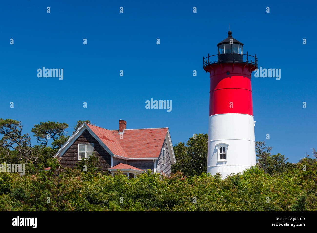 USA, Massachusetts, Cape Cod, Eastham, Nauset Light, Lighthouse Stock