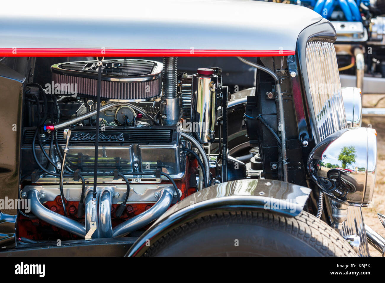 USA, Massachusetts, Gloucester, Antique Car Show, hot rod Stock Photo
