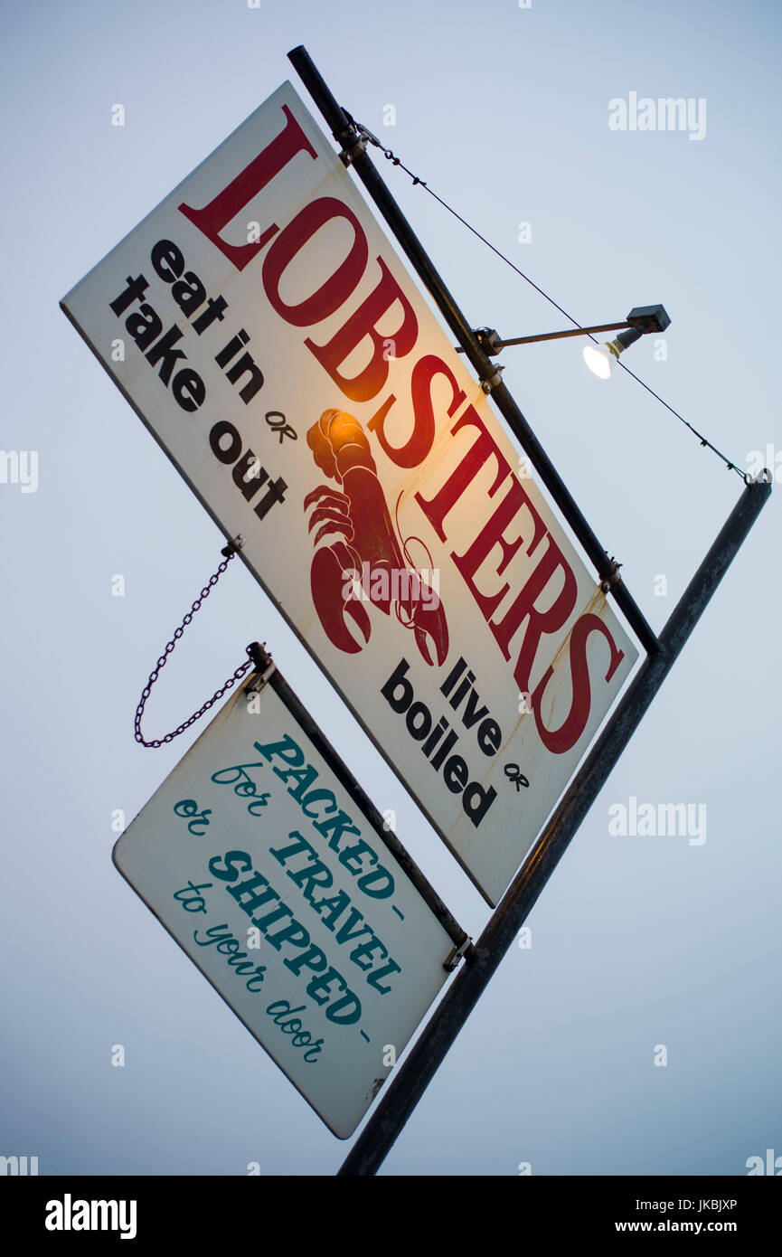 USA, Maine, Trenton, lobster shack sign Stock Photo Alamy