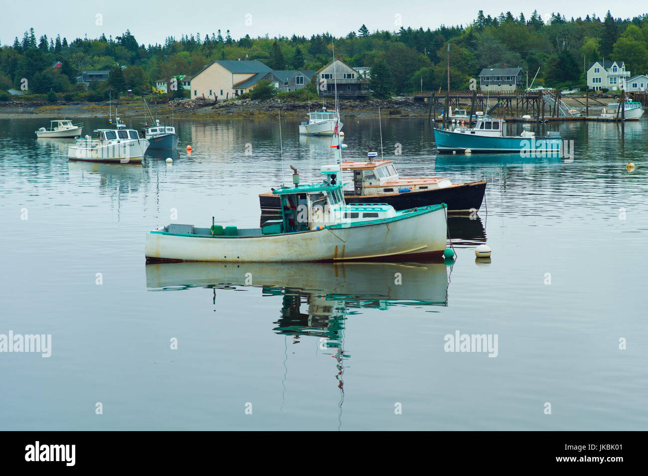 USA, Maine, Mt. Desert Island, Bernard, lobster boats Stock Photo Alamy