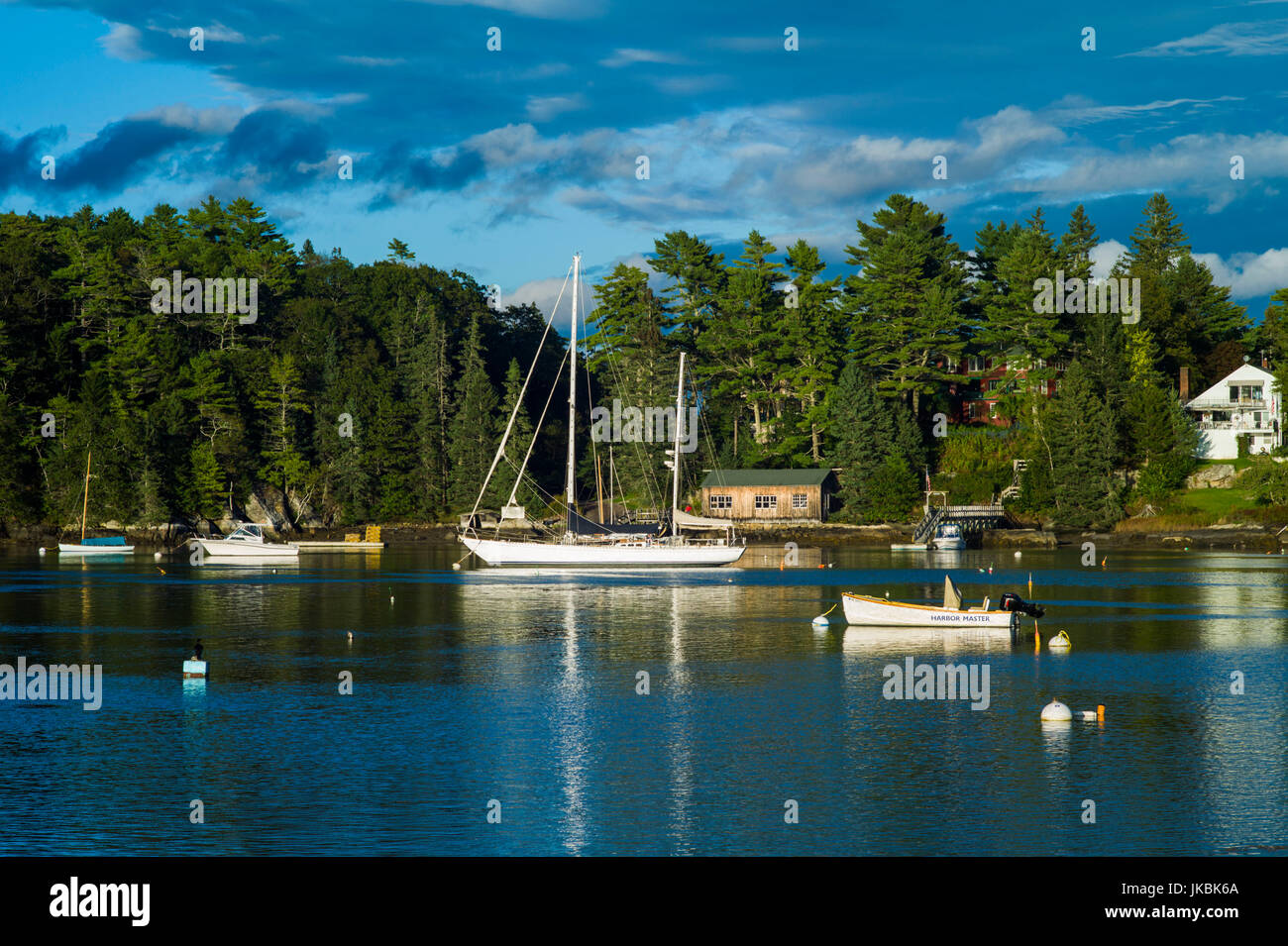 USA, Maine, Southport, fishing boats in Southport Harbor Stock Photo