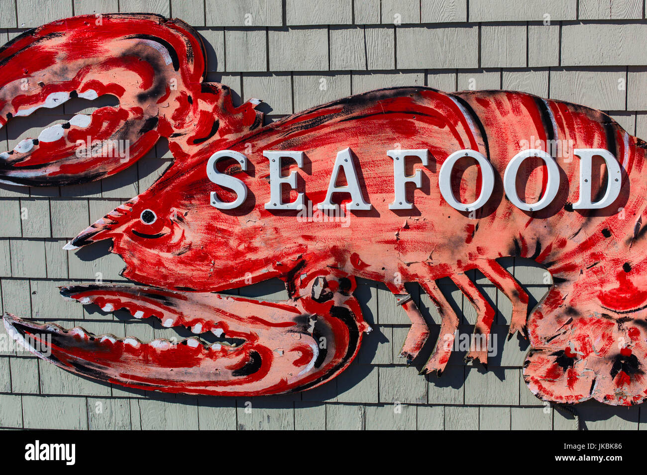 USA, New Hampshire, Rye, seafood shack, Lobster art Stock Photo