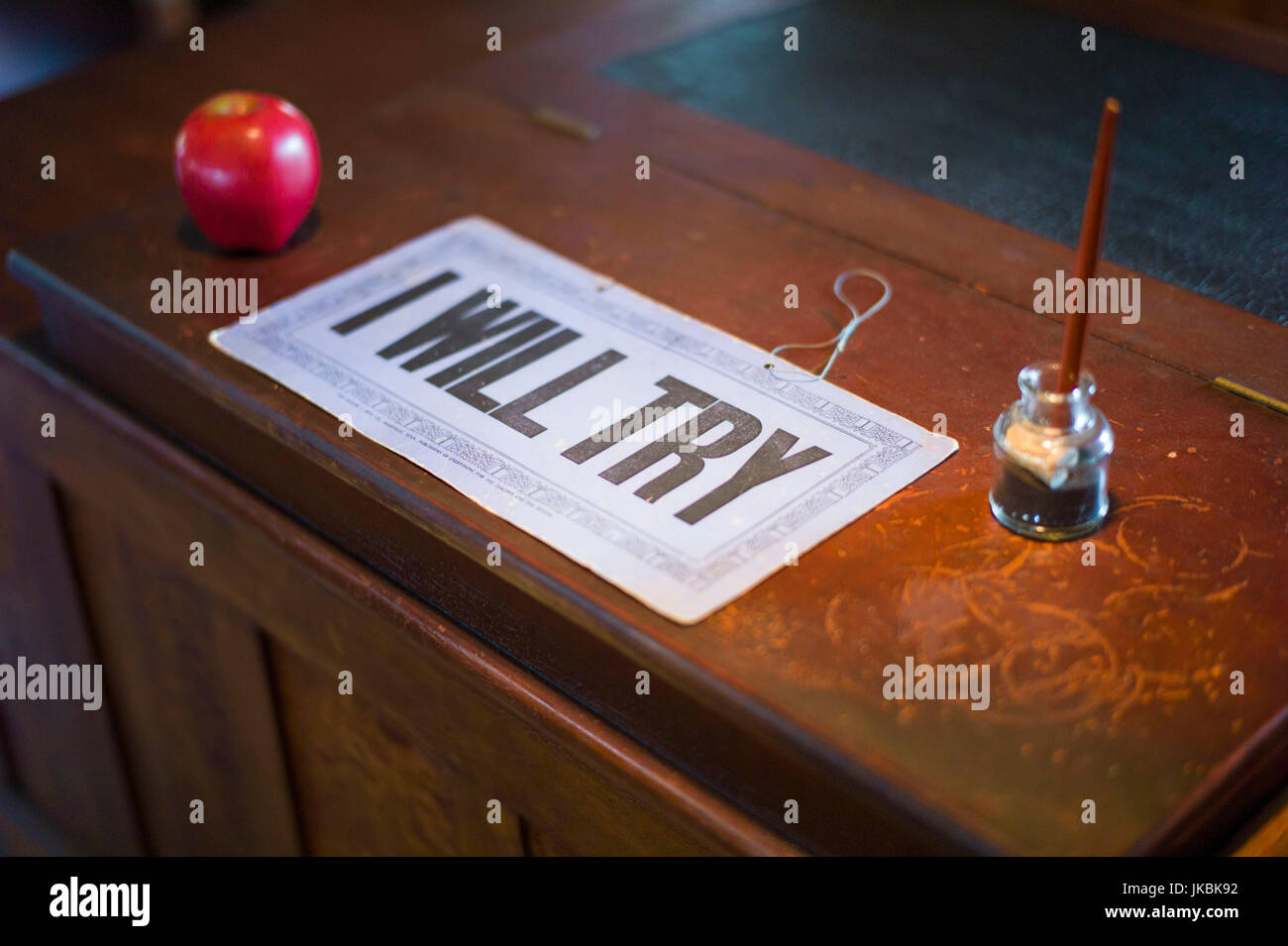 School House, I Will Try, motivational sign Stock Photo