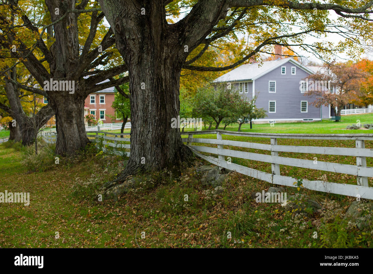 USA, New Hampshire, Canterbury, House Lane, Autumn Stock Photo