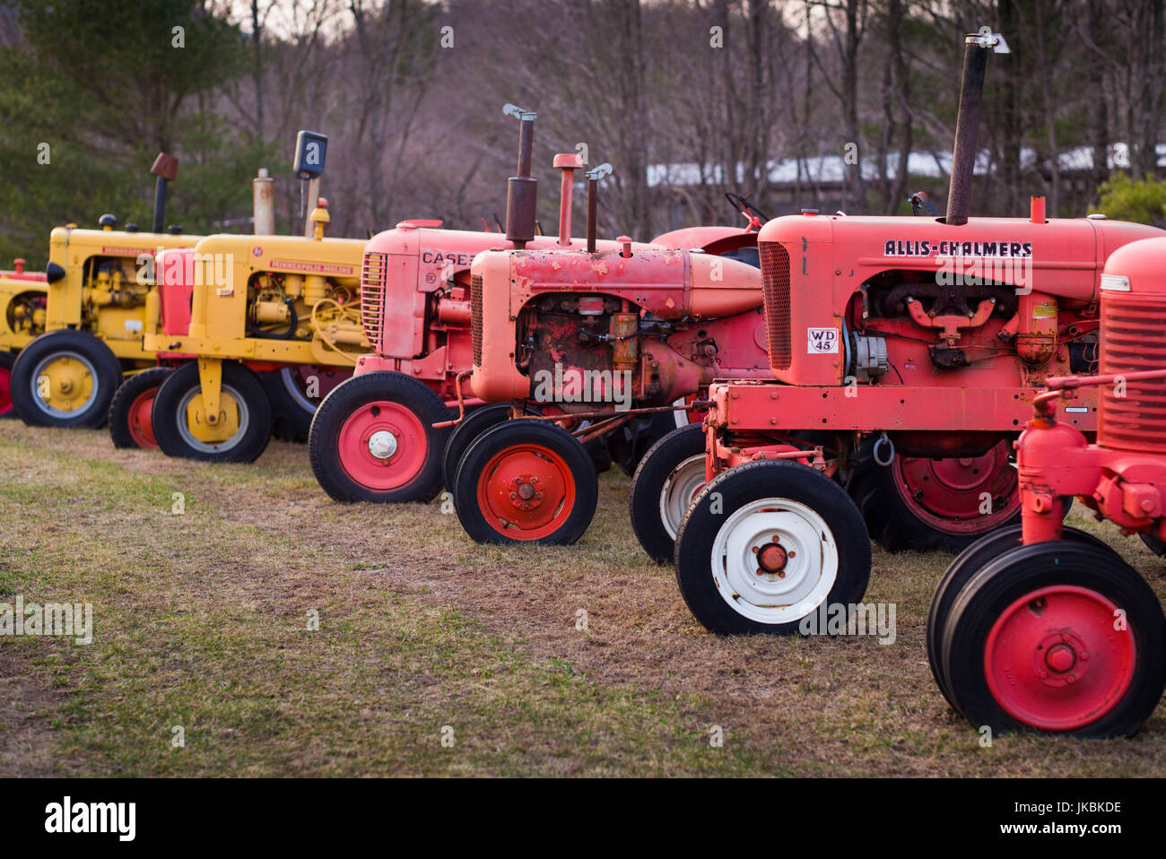 USA, Manchester Center, antique Farm tractors Stock Photo