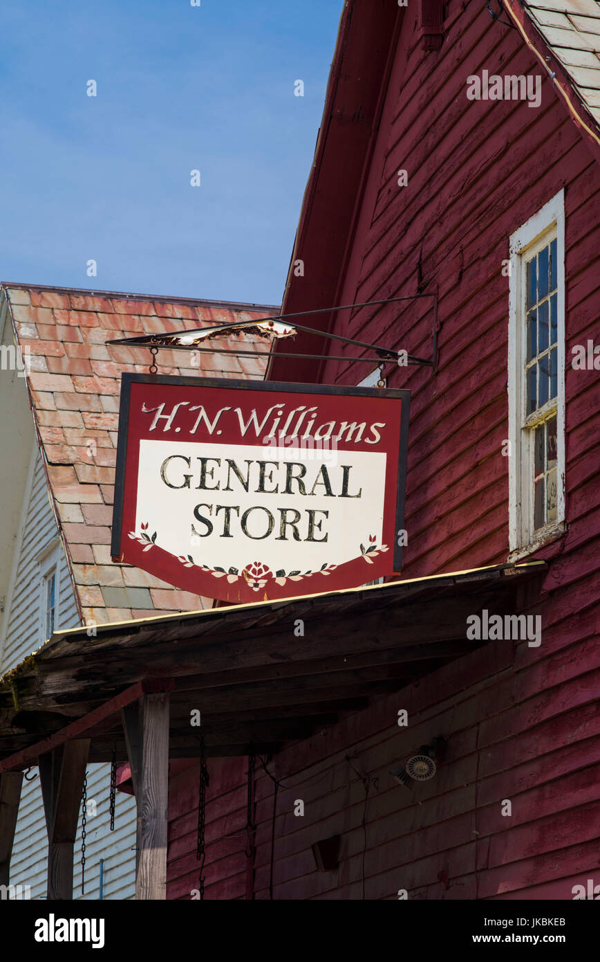 USA, Dorset, H.N. Williams General Store, sign Stock Photo