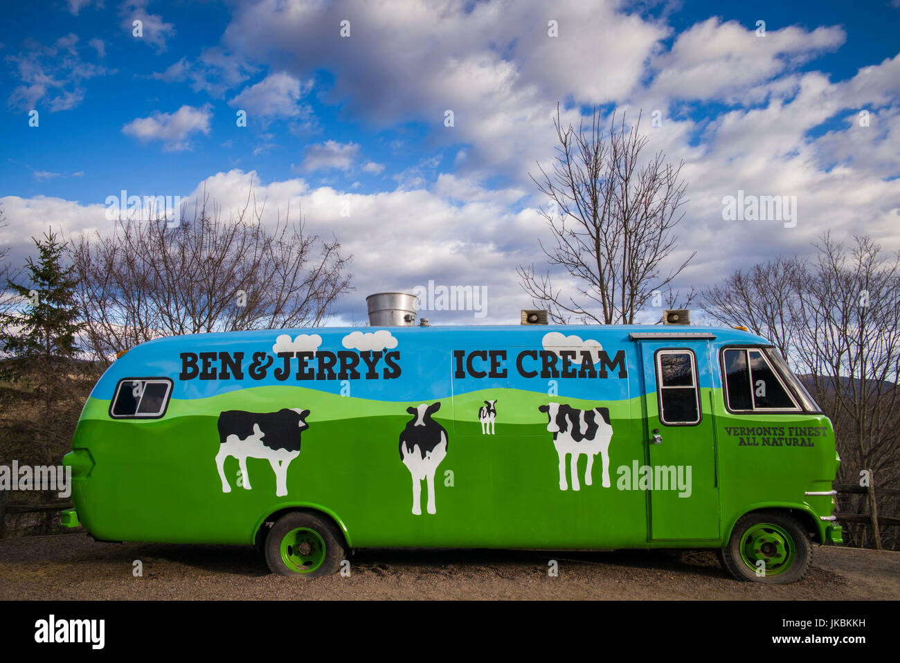 USA, Vermont, Waterbury, Ben & Jerry's Ice Cream World, the Cowmobile