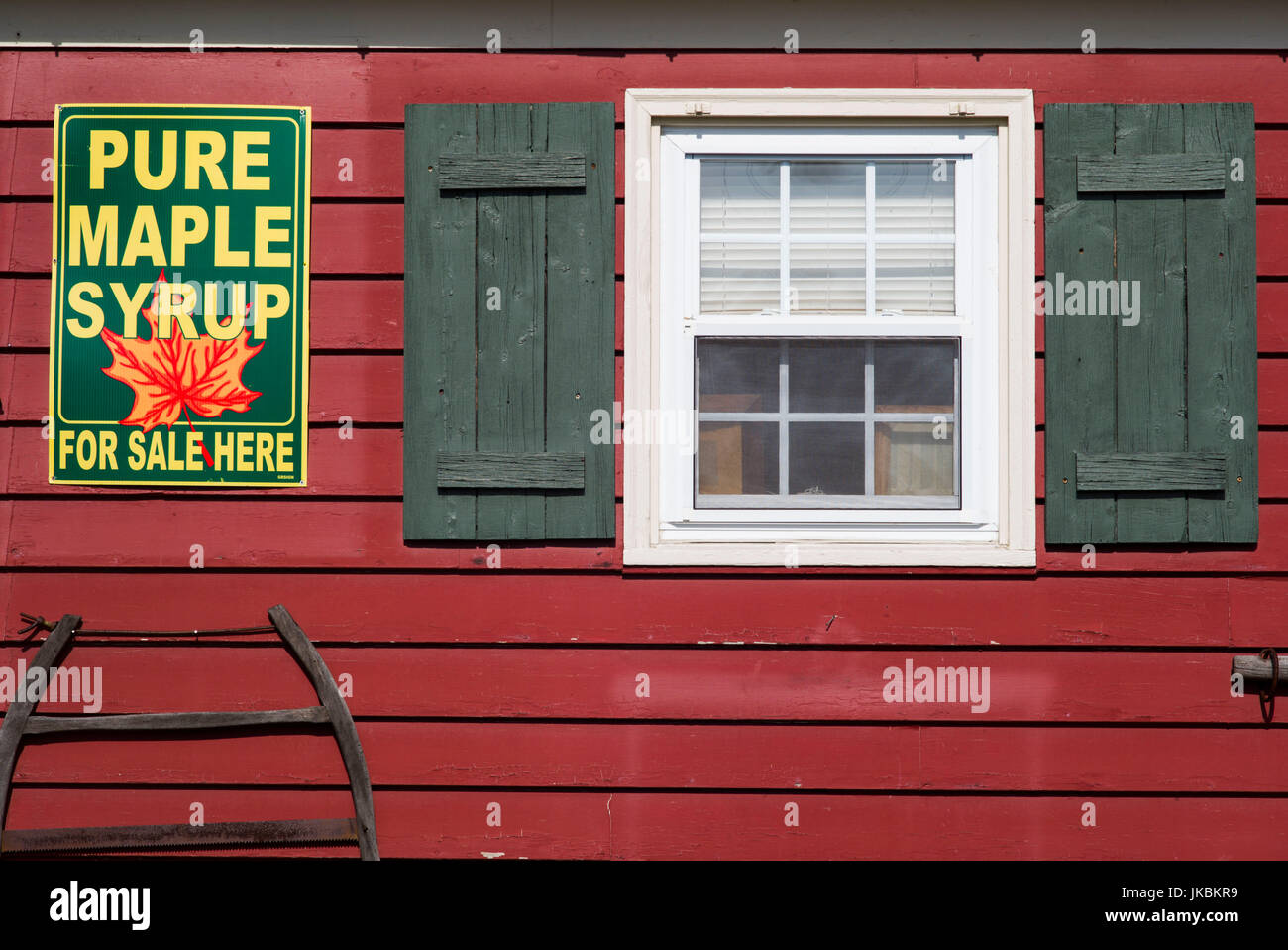 USA, Vermont, Bradford, Maple Syrup sign Stock Photo