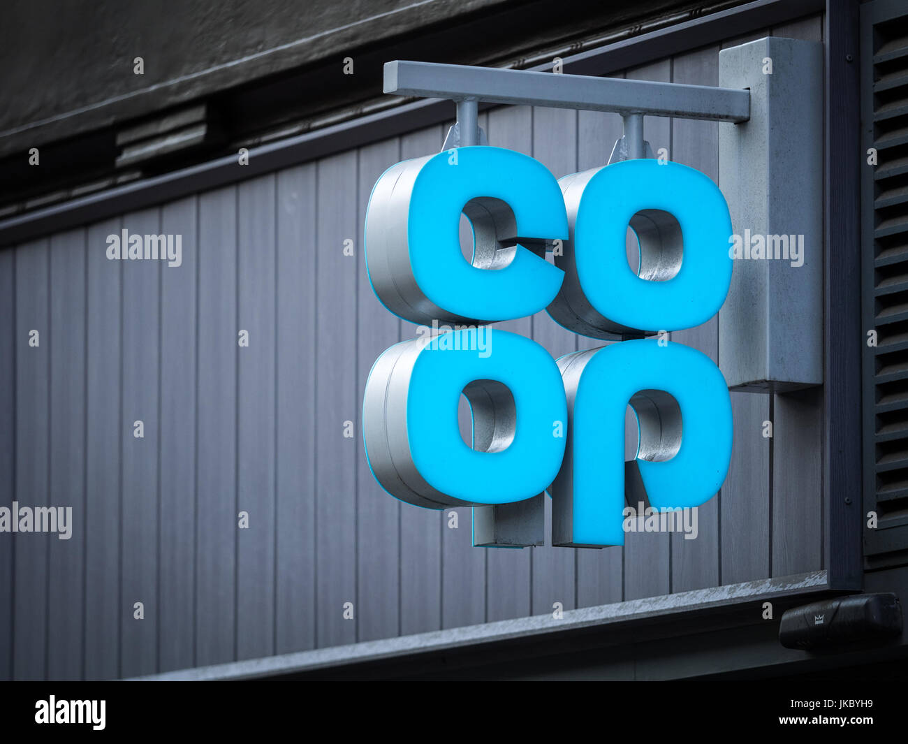 Rebranded CoOp sign outside a store in Kingsway in Central London, UK. Stock Photo