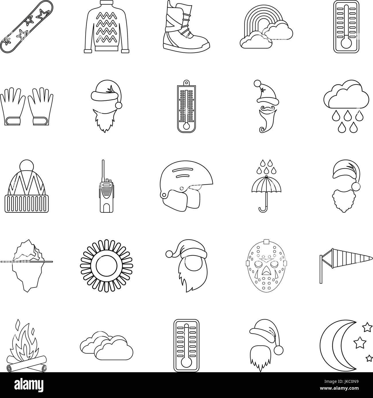 Hockey stuff icons set, outline style Stock Vector Image & Art - Alamy