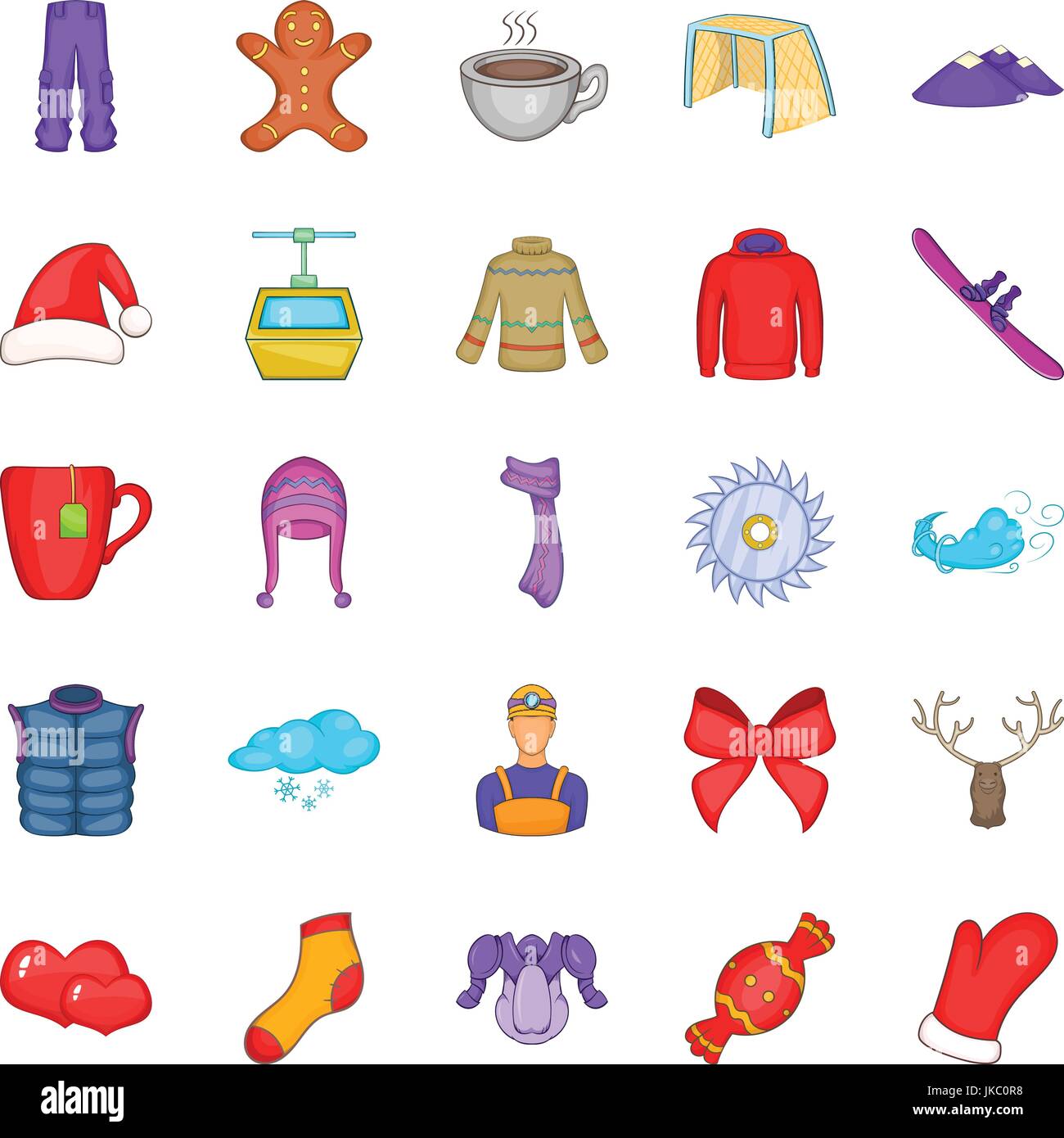 Winter clothes icons set, cartoon style Stock Vector Image & Art - Alamy
