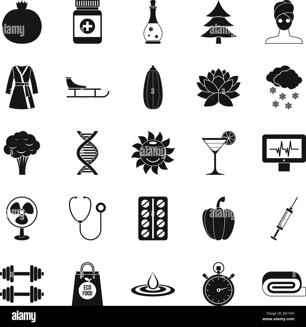 Gym icons set, simple style Stock Vector Image & Art - Alamy