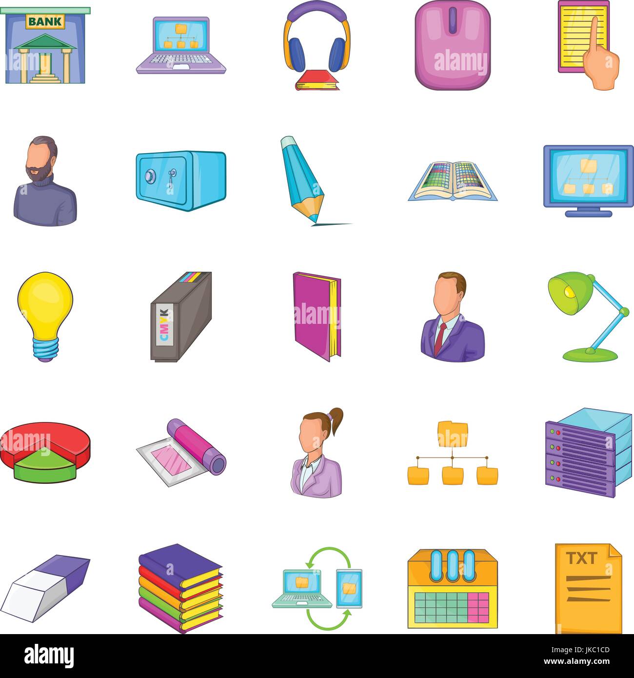 Work space icons set, cartoon style Stock Vector Image & Art - Alamy