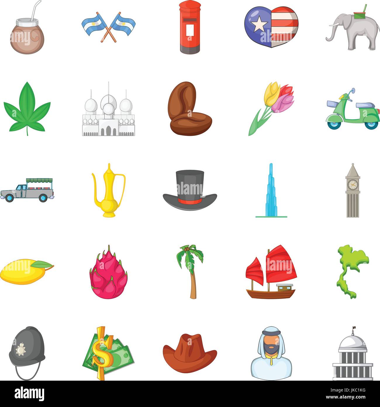 World icons set, cartoon style Stock Vector Image & Art - Alamy