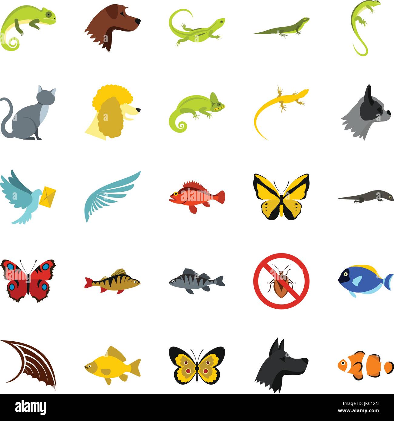 Tropical animals icons set, flat style Stock Vector Image & Art - Alamy