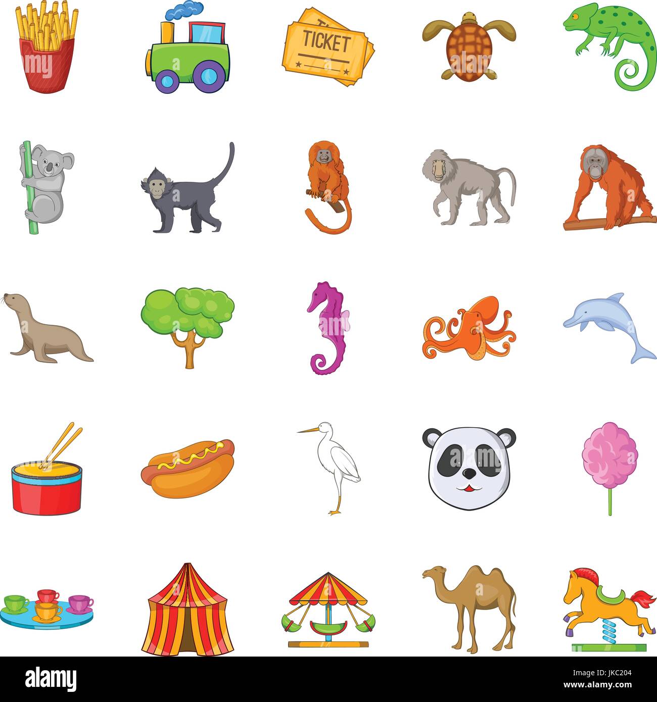Circus icons set, cartoon style Stock Vector Image & Art - Alamy