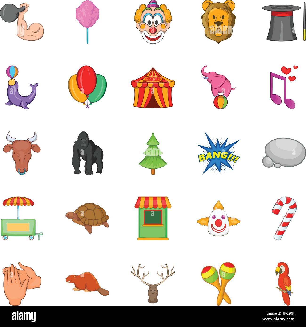 Zoo circus icons set, cartoon style Stock Vector Image & Art - Alamy