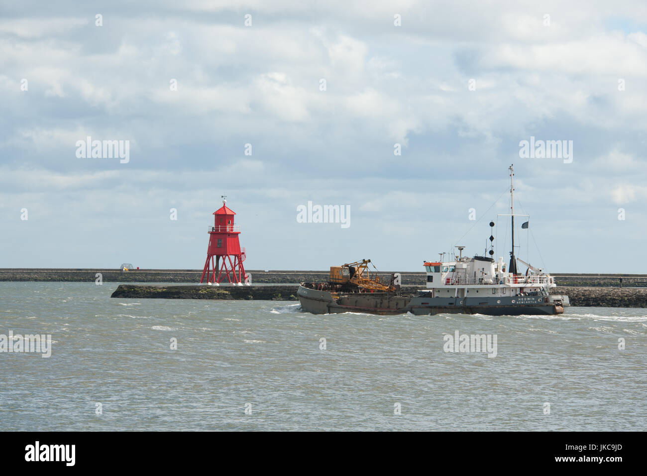 Tynemouth dredger Stock Photo