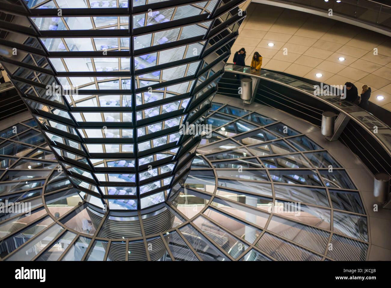 Germany, Berlin, Mitte, The Reichstag, dome interior, evening Stock ...