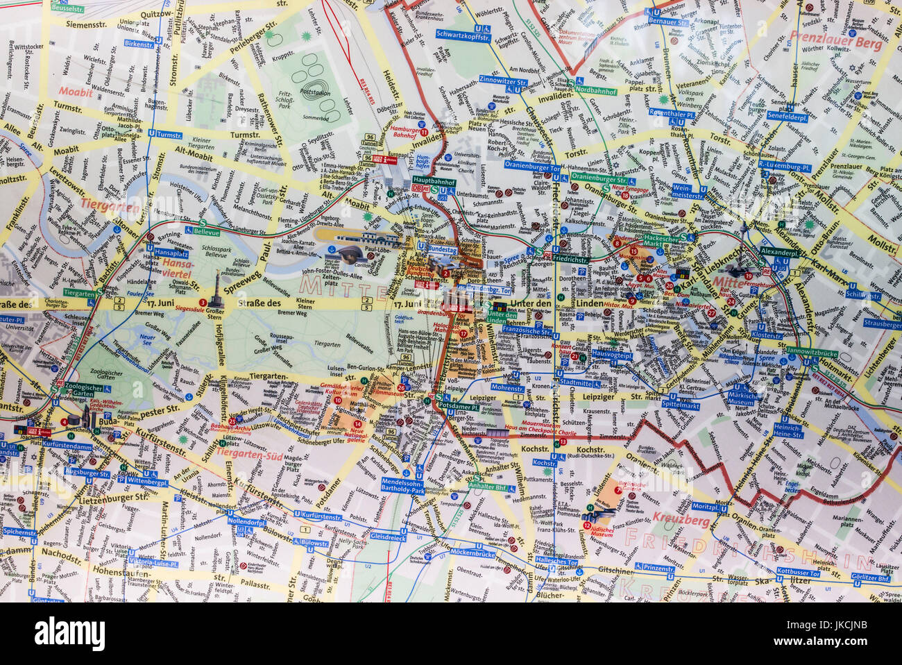Germany, Berlin, Charlottenburg, Kurfurstendam, large street map and Infopunkt, information center Stock Photo