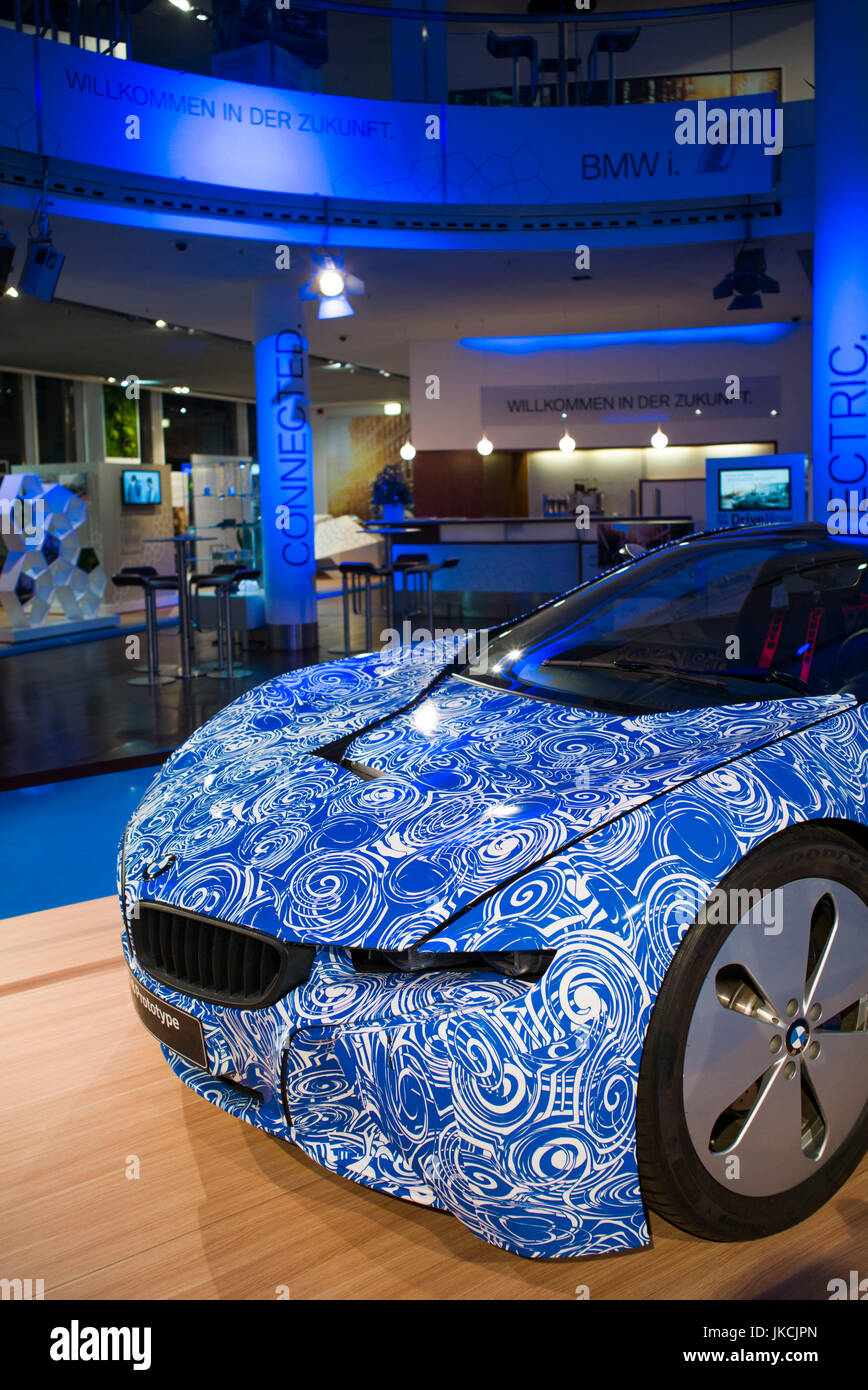Germany, Berlin, Charlottenburg, Kurfurstendam, BMW showroom, BMW i8 electric car prototype Stock Photo