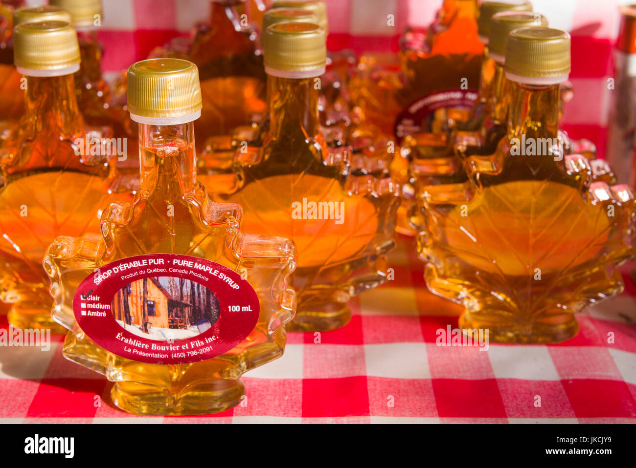 Canada, Quebec, Montreal, Marche Jean Talon market, maple syrup Stock Photo