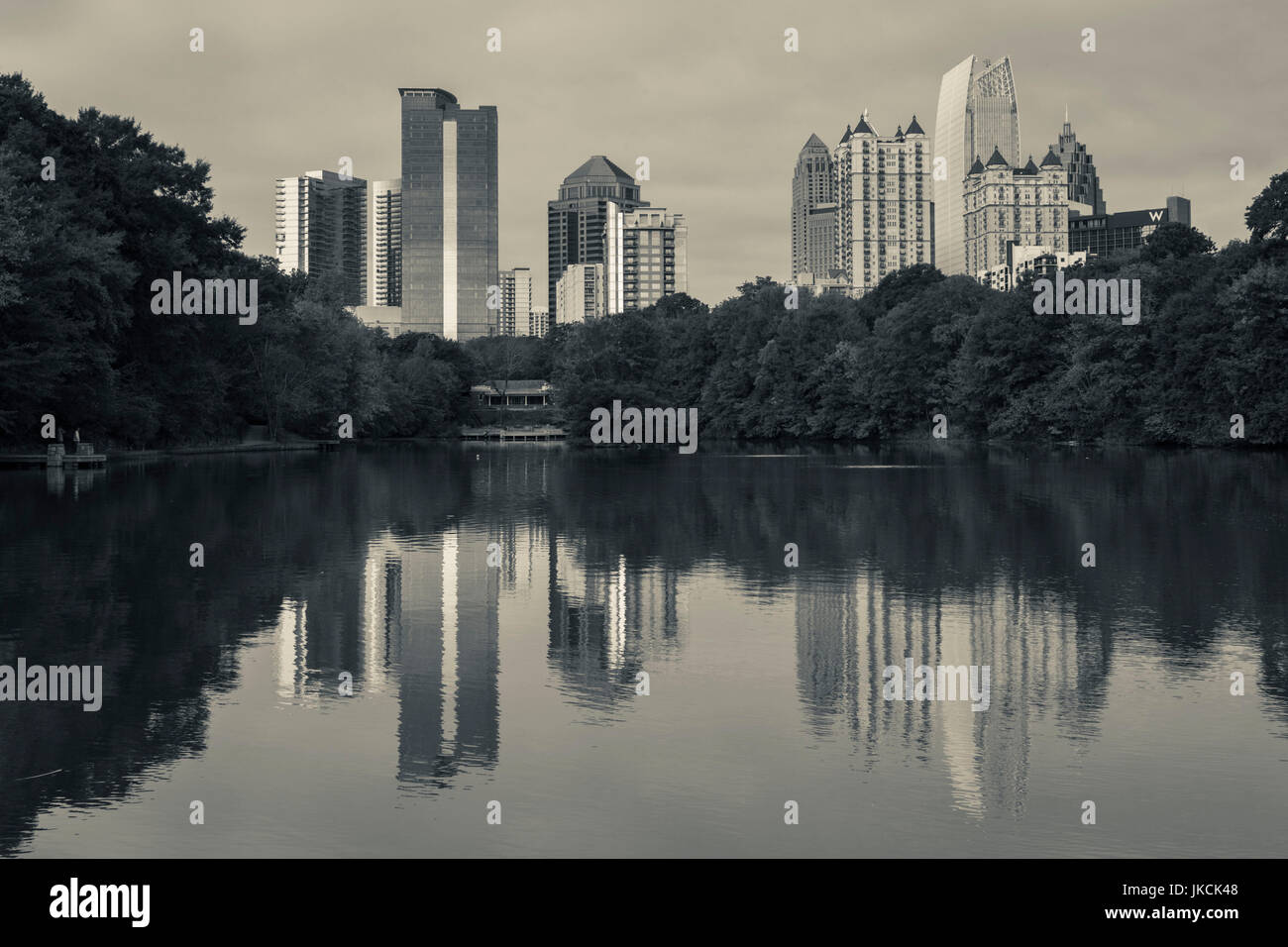 USA, Georgia, Atlanta, city skyline from Piedmont Park Stock Photo