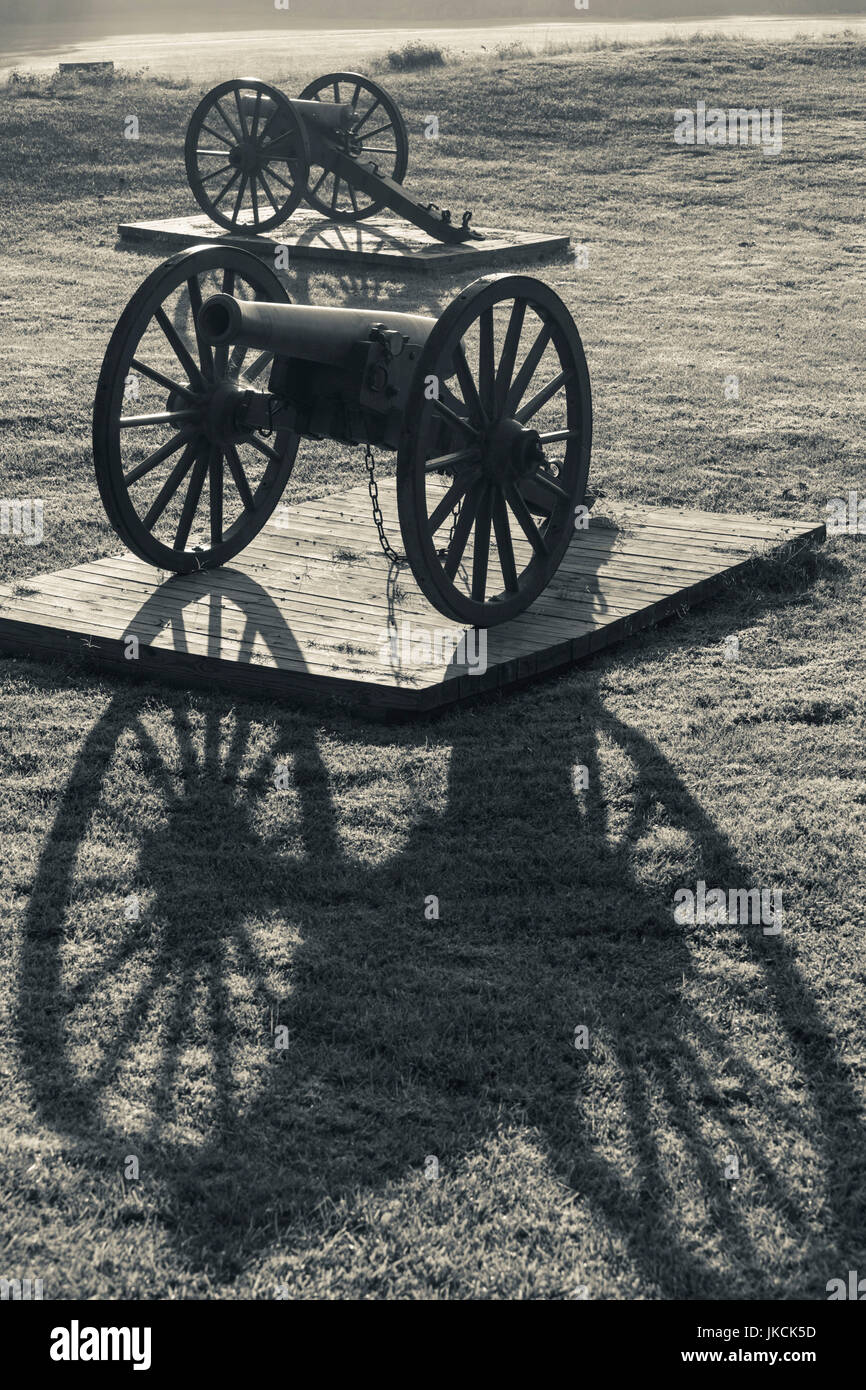 USA, Georgia, Andersonville, Andersonville National Historic Site, site of the fist Civil War-era Prisoner-of-War camp, cannon Stock Photo