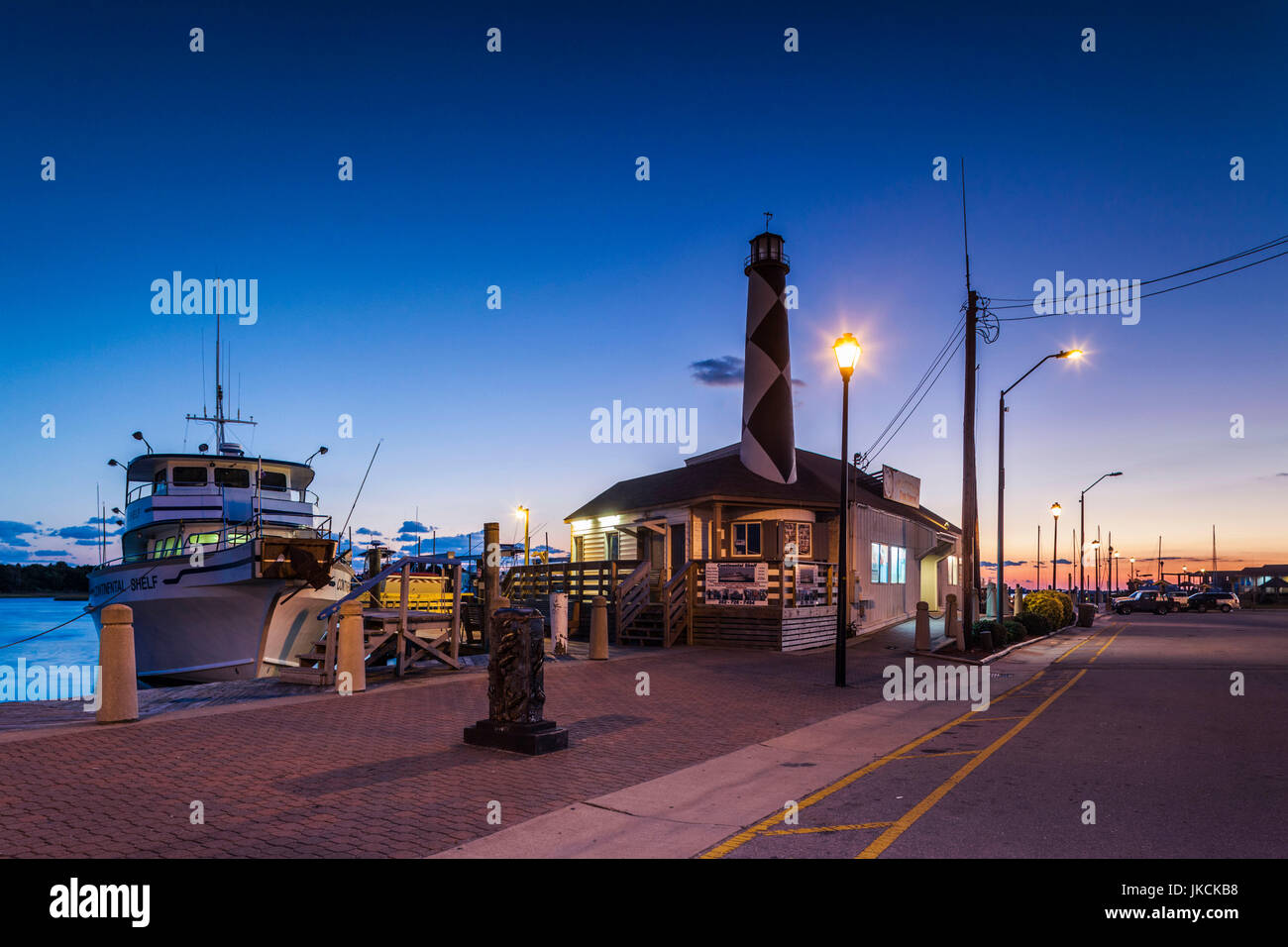 USA, North Carolina, Morehead City, waterfront, dusk Stock Photo Alamy