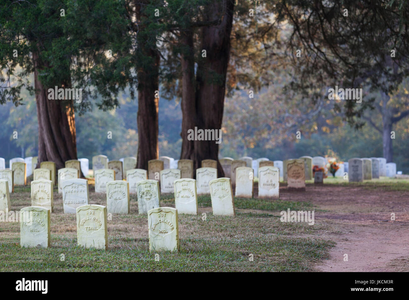 USA, Georgia, Andersonville, Andersonville National Historic Site, site of the fist Civil War-era Prisoner-of-War camp, military cemetery Stock Photo