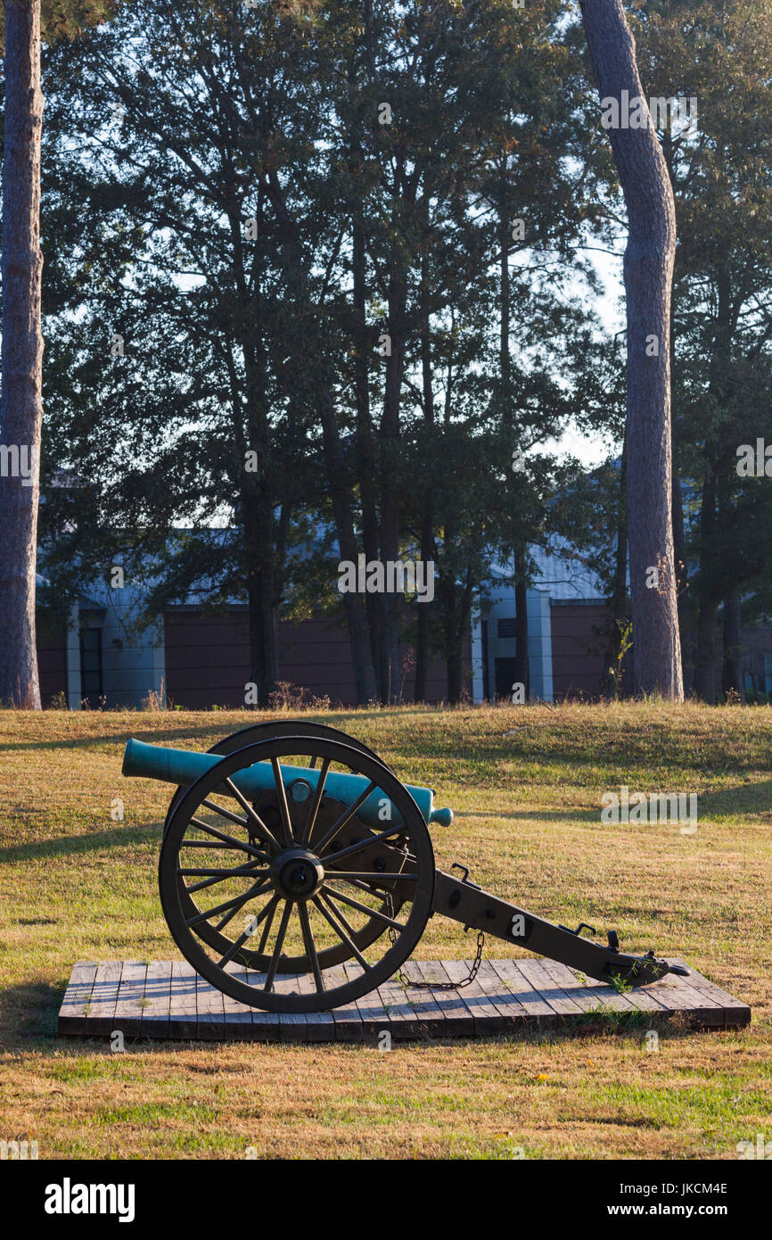 USA, Georgia, Andersonville, Andersonville National Historic Site, site of the fist Civil War-era Prisoner-of-War camp, cannon Stock Photo