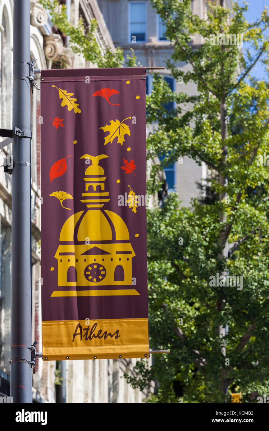 USA, Georgia, Athens, downtown, town banners Stock Photo