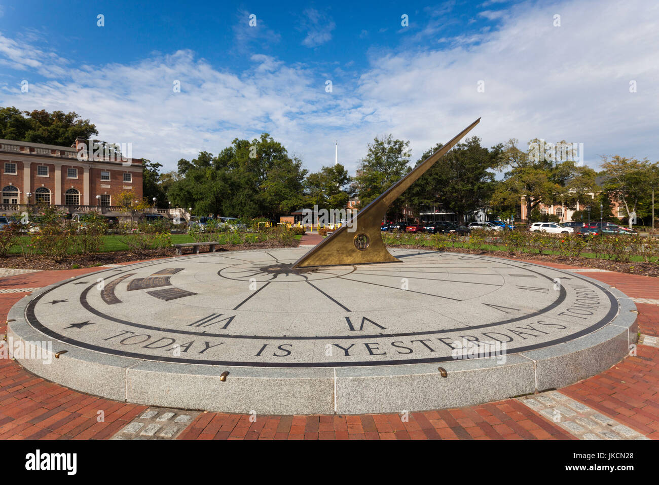 USA, North Carolina, Chapel Hill, University of North Carolina at Chapel Hill, giant sun dial Stock Photo