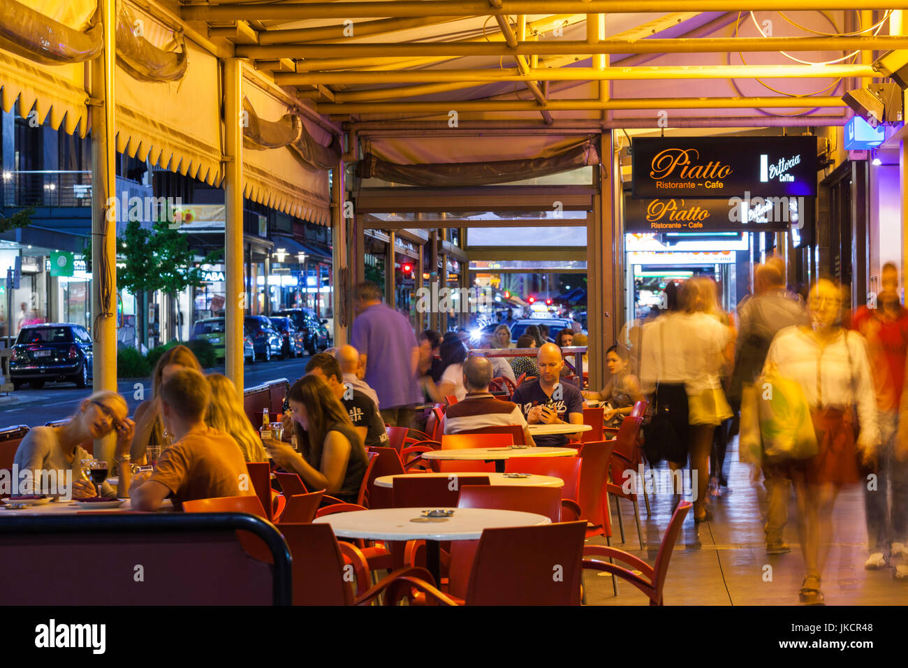Australia, South Australia, Adelaide, Rundle Street cafes, evening