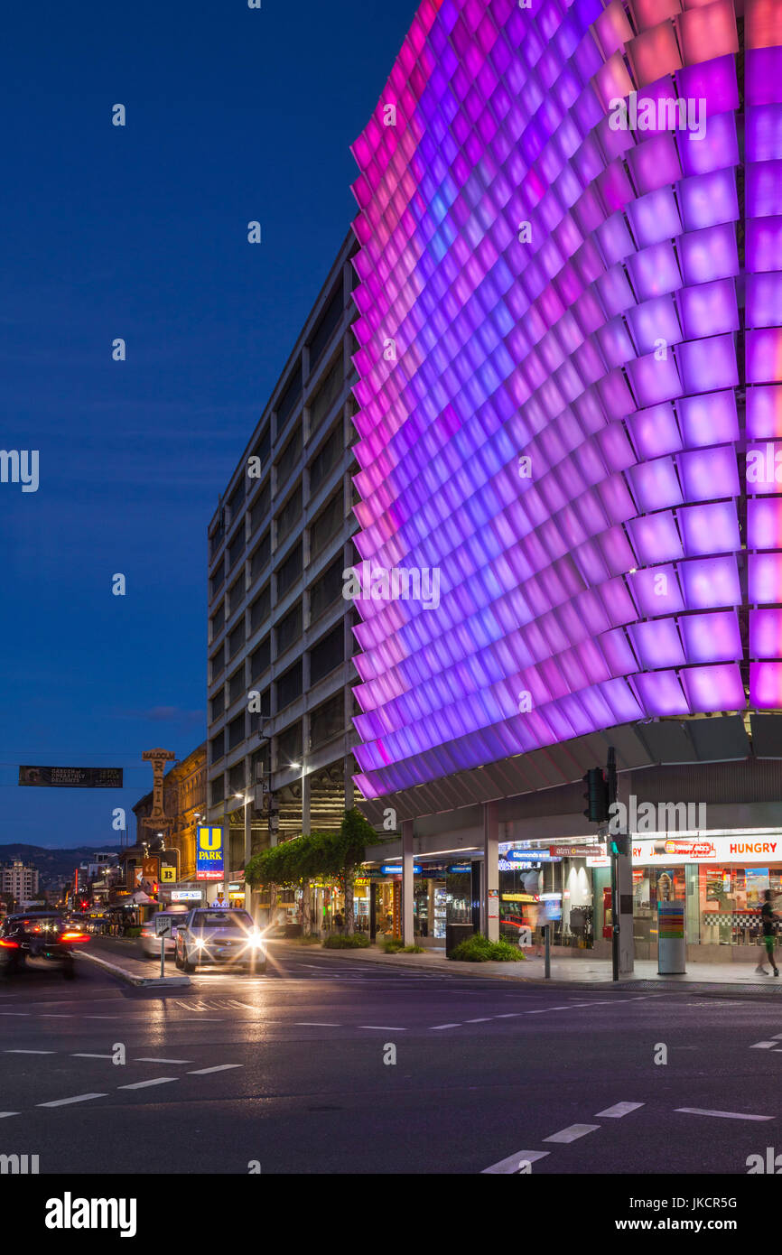 Australia, South Australia, Adelaide, Rundle Street, The Rundle Lantern, LED panel board, evening Stock Photo